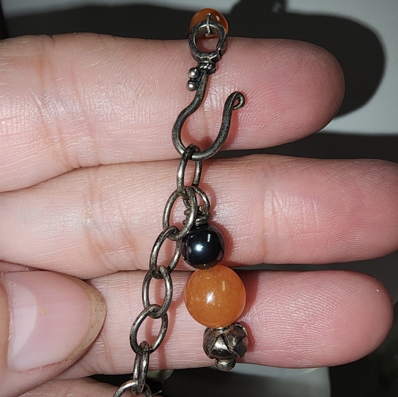 Vintage Artisan Mgambo tree Seed And Orange Carnelian Ceramic Pendant Necklace - Picture 9 of 9